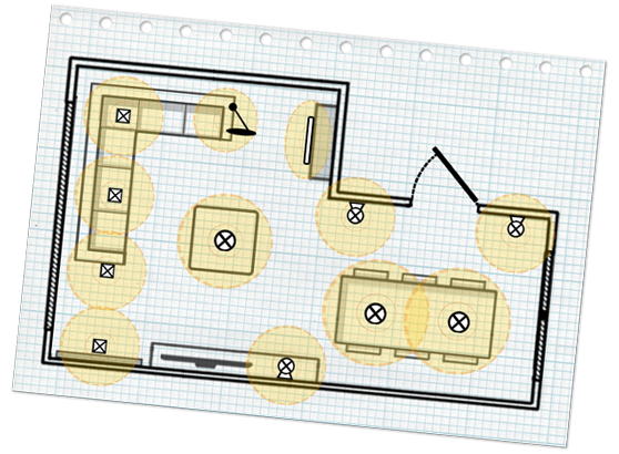Now That Youve Set Up Your Floor Plan You Can Choose Locations For Each Light Source Draw Circles In Areas Would Like To Illuminate Now That Youve Set Up Your Floor Plan You Can Choose Locations For Each Light Source Draw Circles In Areas Would Like To Illuminate